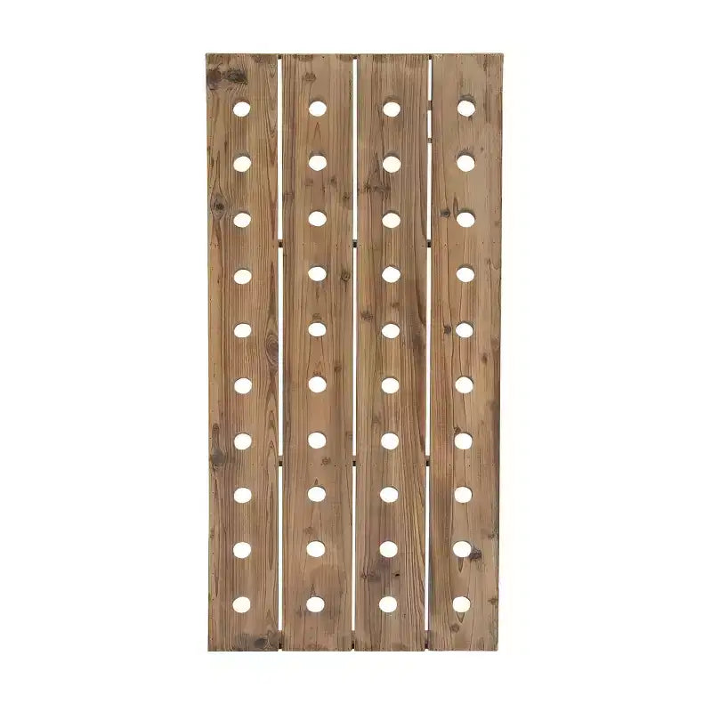 Range-bouteilles mural rustique en bois marron - Olivia & May