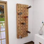 Range-bouteilles mural rustique en bois marron - Olivia & May