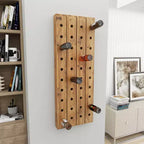 Range-bouteilles mural rustique en bois marron - Olivia & May