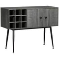 HOMCOM Coffee Bar Cabinet 9-Bottle Wine Rack and Adjustable Shelf, Sideboard Buffet Cabinet Wine Cabinet for Living Room