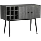 HOMCOM Coffee Bar Cabinet 9-Bottle Wine Rack and Adjustable Shelf, Sideboard Buffet Cabinet Wine Cabinet for Living Room