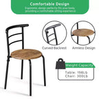 Ensemble table à manger ronde Yaheetech pour 2 avec pieds en acier, étagère de rangement