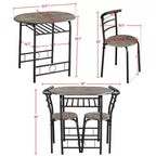 Ensemble table à manger ronde Yaheetech pour 2 avec pieds en acier, étagère de rangement