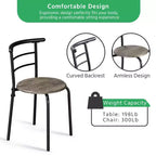 Ensemble table à manger ronde Yaheetech pour 2 avec pieds en acier, étagère de rangement