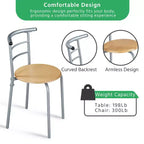 Ensemble table à manger ronde Yaheetech pour 2 avec pieds en acier, étagère de rangement