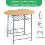 Ensemble table à manger ronde Yaheetech pour 2 avec pieds en acier, étagère de rangement
