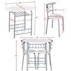 Ensemble table à manger ronde Yaheetech pour 2 avec pieds en acier, étagère de rangement