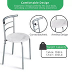 Ensemble table à manger ronde Yaheetech pour 2 avec pieds en acier, étagère de rangement