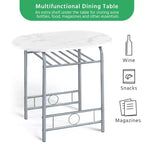 Ensemble table à manger ronde Yaheetech pour 2 avec pieds en acier, étagère de rangement