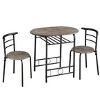 Ensemble table à manger ronde Yaheetech pour 2 avec pieds en acier, étagère de rangement