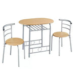 Ensemble table à manger ronde Yaheetech pour 2 avec pieds en acier, étagère de rangement
