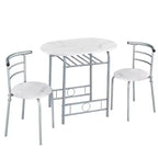 Ensemble table à manger ronde Yaheetech pour 2 avec pieds en acier, étagère de rangement