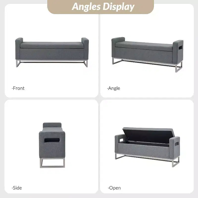 Banc de rangement large Jorge 59.1 | ART OF LIVING DESIGNS
