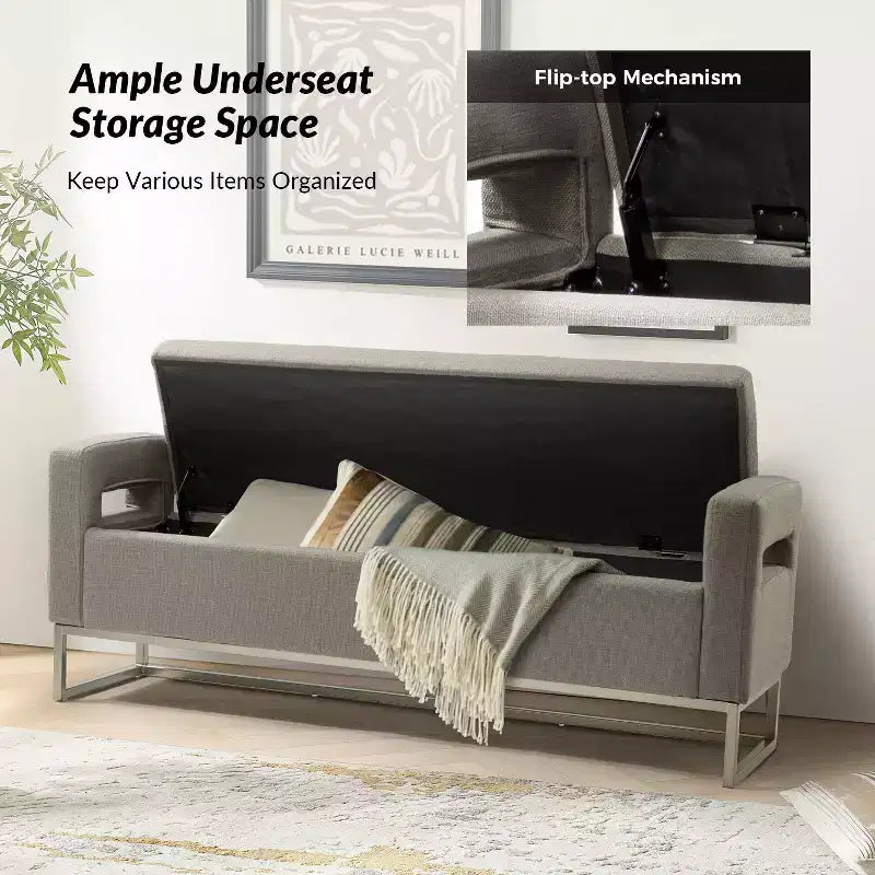 Banc de rangement large Jorge 59.1 | ART OF LIVING DESIGNS