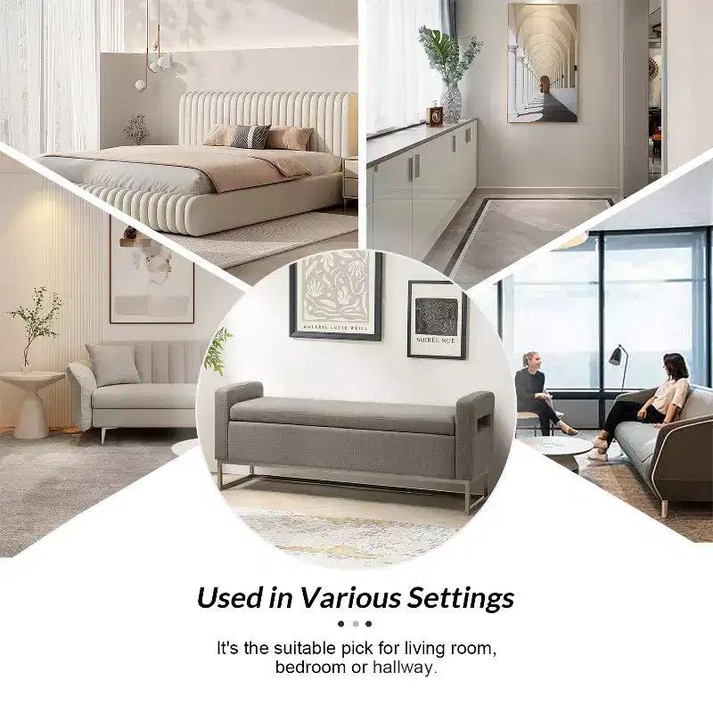 Banc de rangement large Jorge 59.1 | ART OF LIVING DESIGNS
