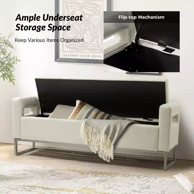Banc de rangement large Jorge 59.1 | ART OF LIVING DESIGNS