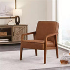 Yaheetech Fauteuil d'appoint moderne en similicuir avec accoudoirs