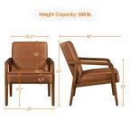 Yaheetech Fauteuil d'appoint moderne en similicuir avec accoudoirs
