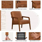 Yaheetech Fauteuil d'appoint moderne en similicuir avec accoudoirs