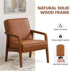 Yaheetech Fauteuil d'appoint moderne en similicuir avec accoudoirs