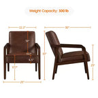 Yaheetech Fauteuil d'appoint moderne en similicuir avec accoudoirs
