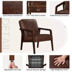 Yaheetech Fauteuil d'appoint moderne en similicuir avec accoudoirs