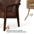 Yaheetech Fauteuil d'appoint moderne en similicuir avec accoudoirs