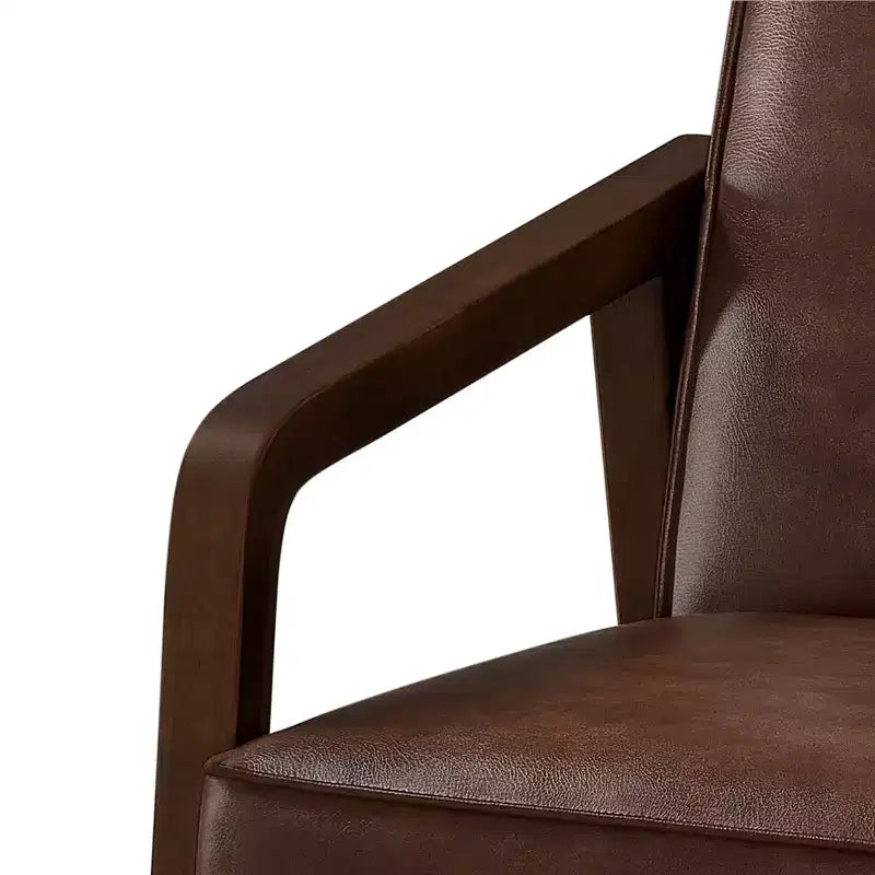 Yaheetech Fauteuil d'appoint moderne en similicuir avec accoudoirs