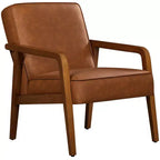 Yaheetech Fauteuil d'appoint moderne en similicuir avec accoudoirs