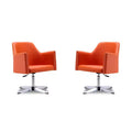 Set of 2 Pelo Faux Leather Adjustable Height Swivel Accent Chairs - Manhattan Comfort