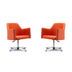 Set of 2 Pelo Faux Leather Adjustable Height Swivel Accent Chairs - Manhattan Comfort