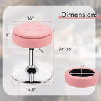 Costway Set of 4 AdjustableVanity Stool 360 Swivel Storage Makeup Chair with Tray White/Black/Pink
