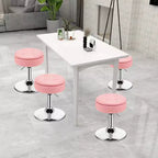 Costway Set of 4 AdjustableVanity Stool 360 Swivel Storage Makeup Chair with Tray White/Black/Pink