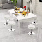 Costway Set of 4 AdjustableVanity Stool 360 Swivel Storage Makeup Chair with Tray White/Black/Pink