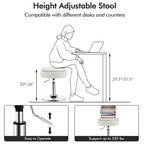 Costway Set of 4 AdjustableVanity Stool 360 Swivel Storage Makeup Chair with Tray White/Black/Pink
