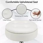 Costway Set of 4 AdjustableVanity Stool 360 Swivel Storage Makeup Chair with Tray White/Black/Pink