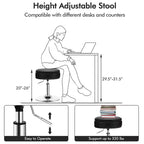 Costway Set of 4 AdjustableVanity Stool 360 Swivel Storage Makeup Chair with Tray White/Black/Pink