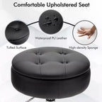 Costway Set of 4 AdjustableVanity Stool 360 Swivel Storage Makeup Chair with Tray White/Black/Pink