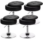 Costway Set of 4 AdjustableVanity Stool 360 Swivel Storage Makeup Chair with Tray White/Black/Pink