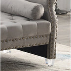 Stefania 71-inch Rolled Arm Oversized Velvet Tufted Upholstered Bench