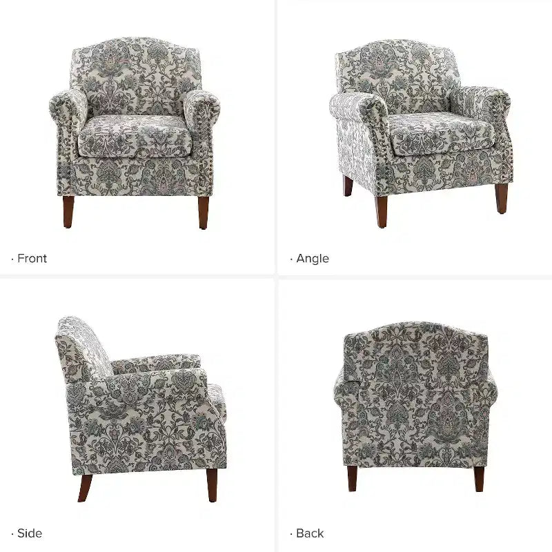 Lot de 2 fauteuils confortables Giampiero pour salon avec garnitures cloutées | ART OF LIVING DESIGNS