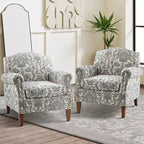 Lot de 2 fauteuils confortables Giampiero pour salon avec garnitures cloutées | ART OF LIVING DESIGNS
