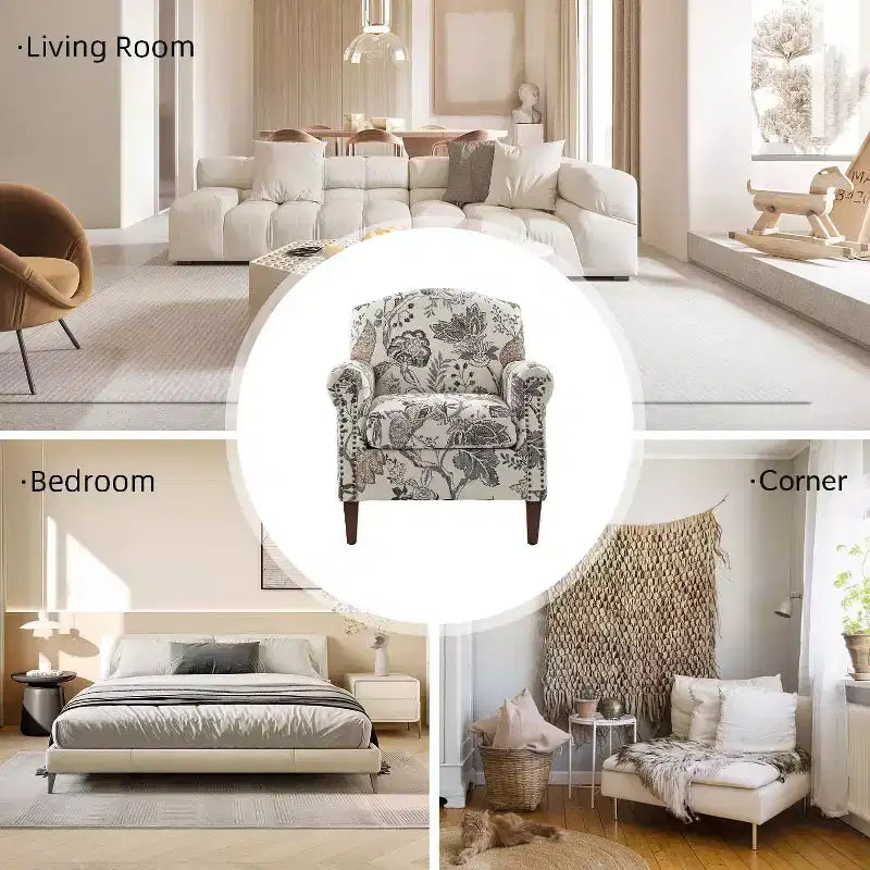 Lot de 2 fauteuils confortables Giampiero pour salon avec garnitures cloutées | ART OF LIVING DESIGNS