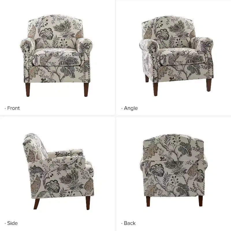 Lot de 2 fauteuils confortables Giampiero pour salon avec garnitures cloutées | ART OF LIVING DESIGNS