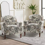 Lot de 2 fauteuils confortables Giampiero pour salon avec garnitures cloutées | ART OF LIVING DESIGNS