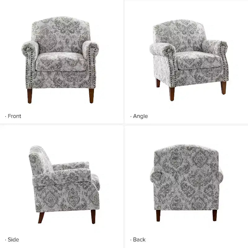 Lot de 2 fauteuils confortables Giampiero pour salon avec garnitures cloutées | ART OF LIVING DESIGNS