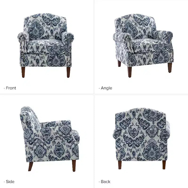 Lot de 2 fauteuils confortables Giampiero pour salon avec garnitures cloutées | ART OF LIVING DESIGNS