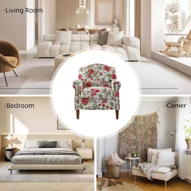 Lot de 2 fauteuils confortables Giampiero pour salon avec garnitures cloutées | ART OF LIVING DESIGNS