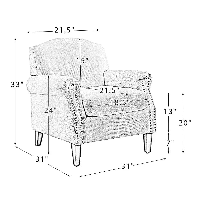 Lot de 2 fauteuils confortables Giampiero pour salon avec garnitures cloutées | ART OF LIVING DESIGNS