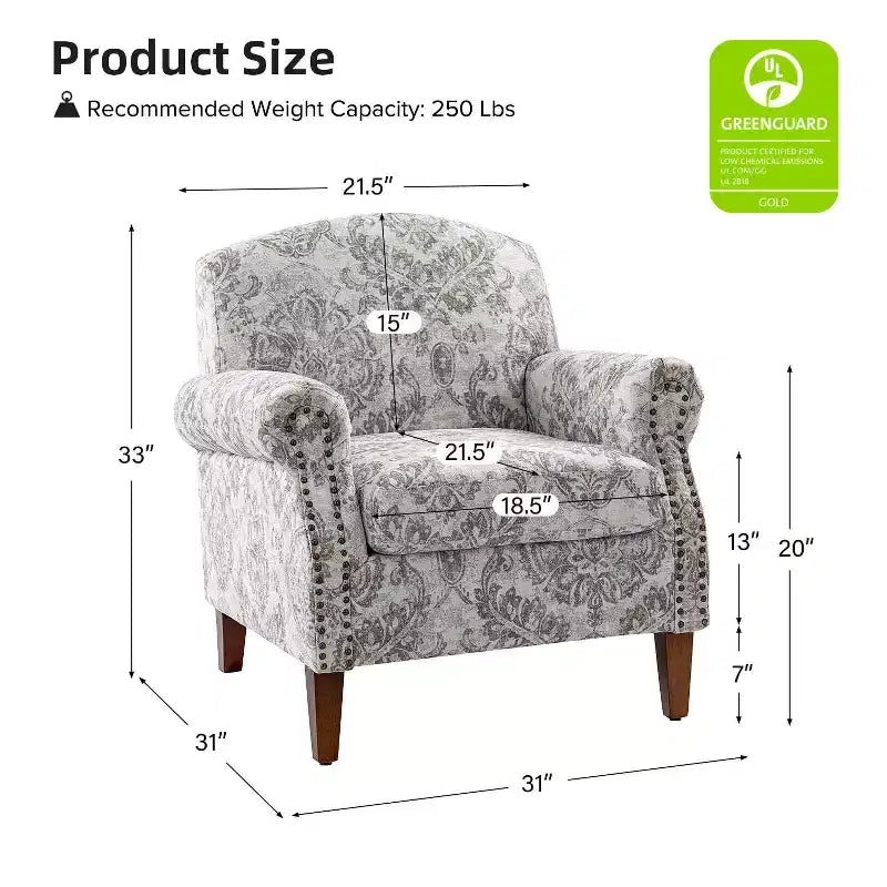 Lot de 2 fauteuils confortables Giampiero pour salon avec garnitures cloutées | ART OF LIVING DESIGNS